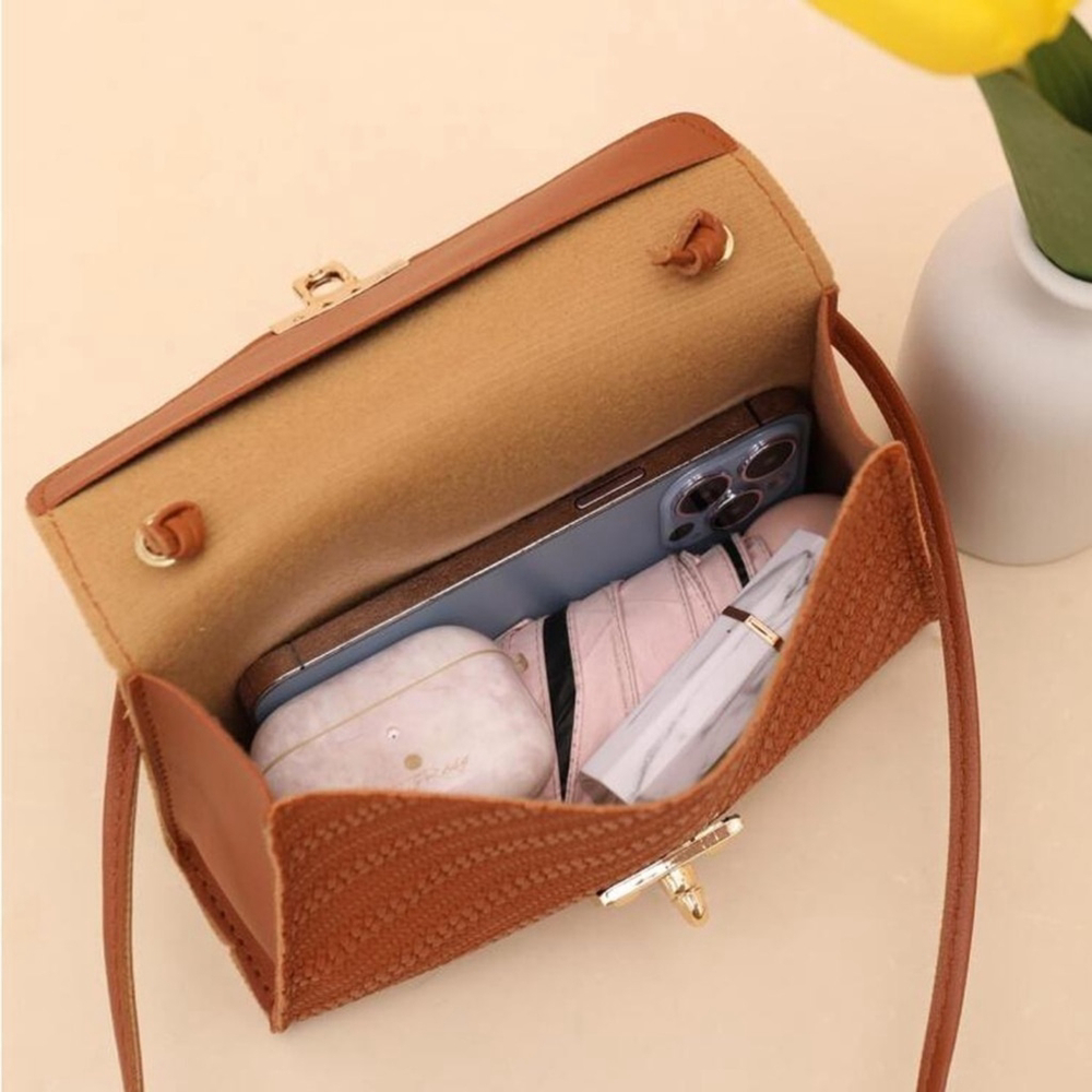 ⚠️Clearance Mini Brown Lock Buckle Crossbody Handbag - Picture 3 of 6